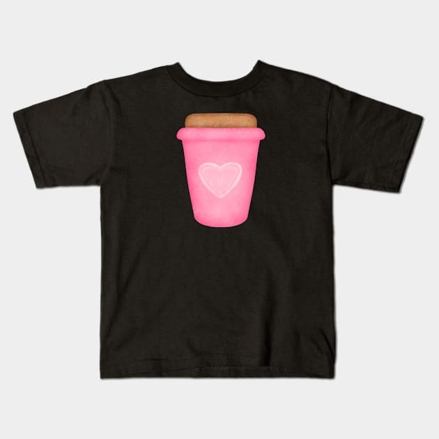 Coffee Drinks Kids T-Shirt by Aisiiyan